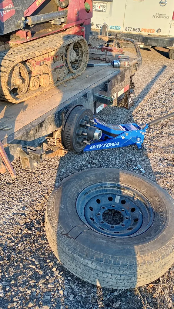 tire replacement on roadside
