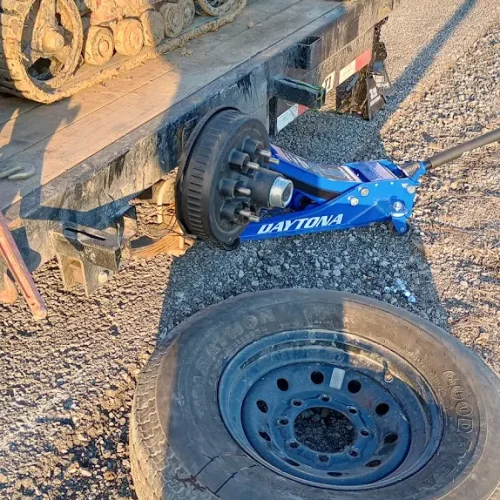 tire replacement on roadside