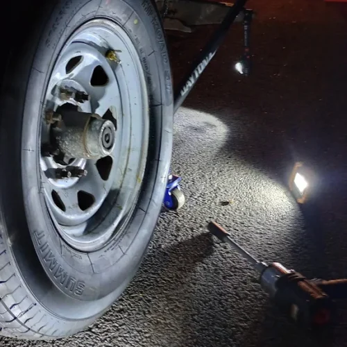 tire services at a night time